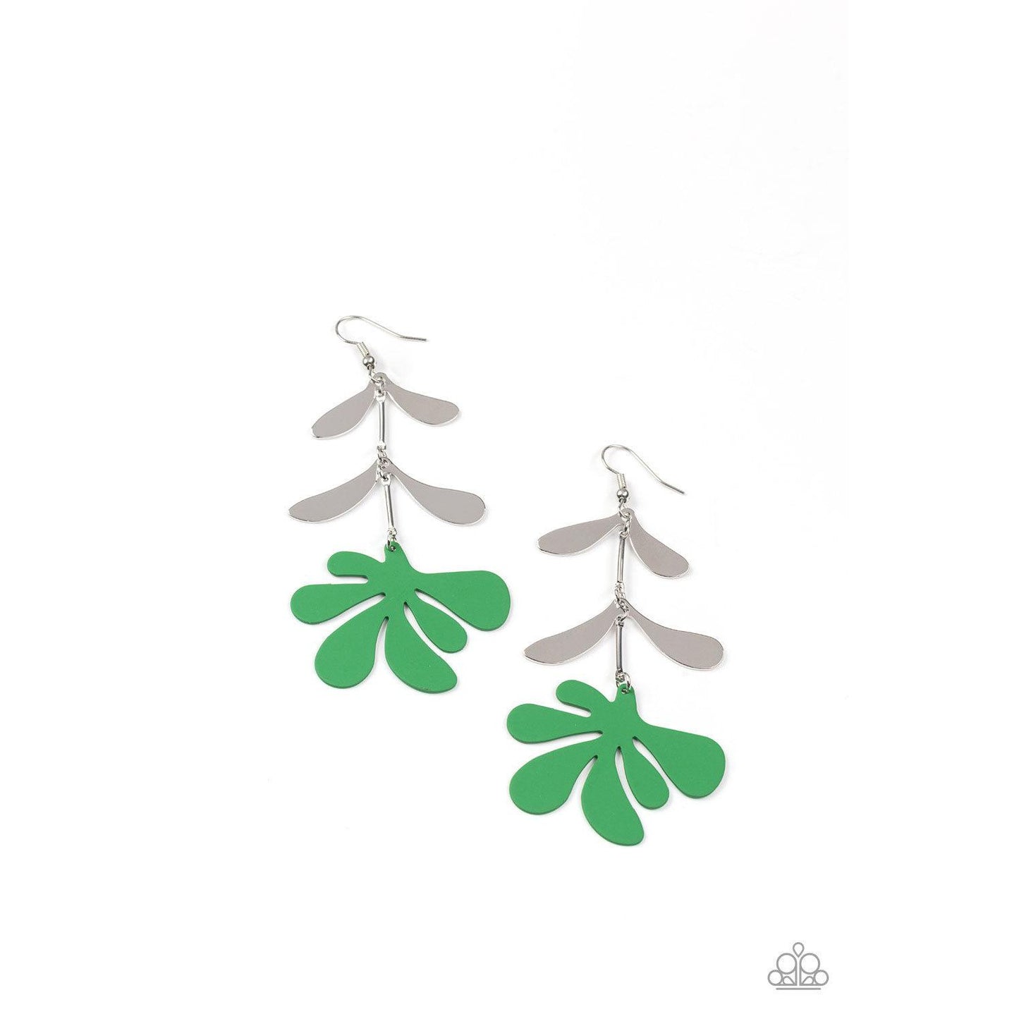 Palm Beach Bonanza - Green Flower Earrings - A Large Selection Hand-Chains And Jewelry On rainbowartsreview,Women's Jewelry | Necklaces, Earrings, Bracelets