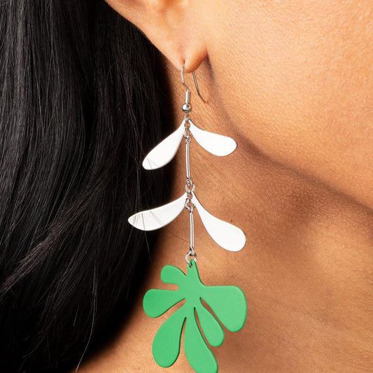Palm Beach Bonanza - Green Flower Earrings - A Large Selection Hand-Chains And Jewelry On rainbowartsreview,Women's Jewelry | Necklaces, Earrings, Bracelets
