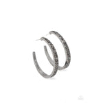 Tick, Tick, Boom! - Black Hematite Hoop Earrings - Bling by Danielle Baker