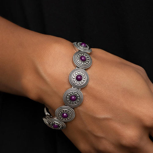 Welcome to the Color Wheel - Purple Stretch Bracelet - Bling by Danielle Baker