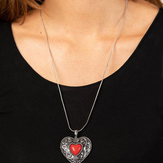 Wholeheartedly Whimsical - Red Heart Necklace - rainbowartsreview by Danielle Baker