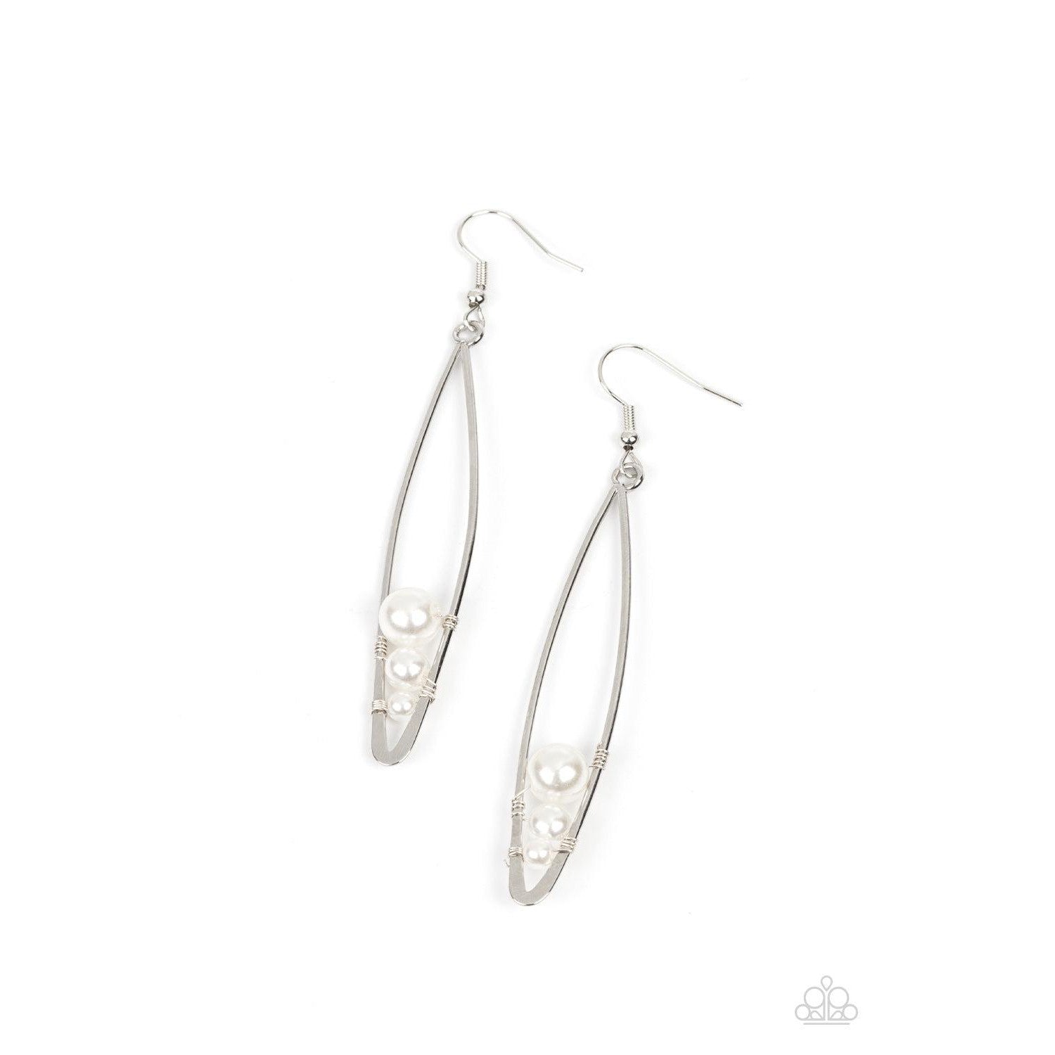 Atlantic Allure - White Pearl Earrings - Bling by Danielle Baker