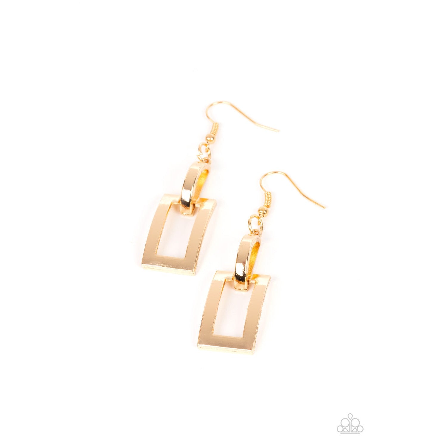 Blazing Buckles - Gold Earrings - Bling by Danielle Baker