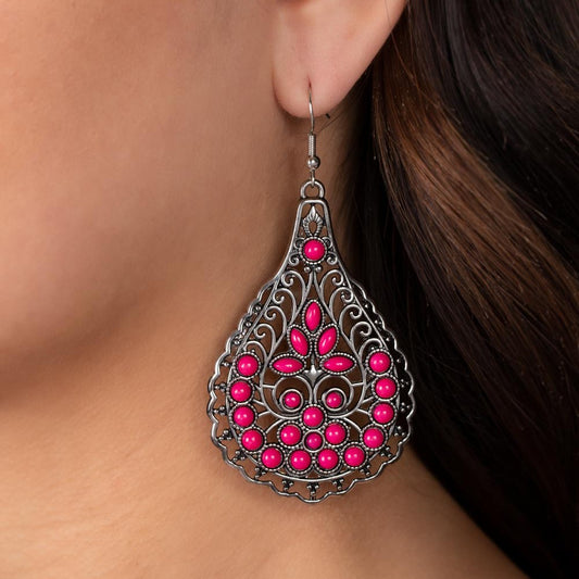 Botanical Beauty - Pink Earrings - Bling by Danielle Baker