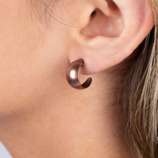 Burnished Beauty - Copper Mini Hoop Earrings - Bling by Danielle Baker