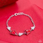 Cluelessly Crushing - Red Heart Bracelet - Bling by Danielle Baker