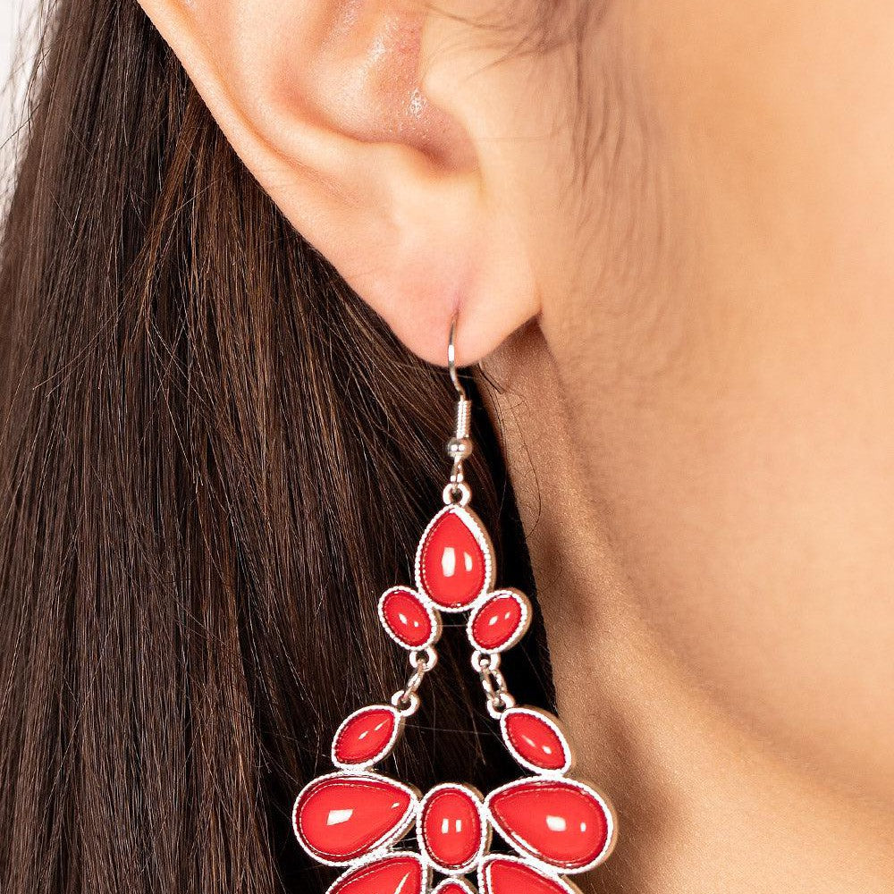 Colorfully Canopy - Red Earrings - rainbowartsreview by Danielle Baker