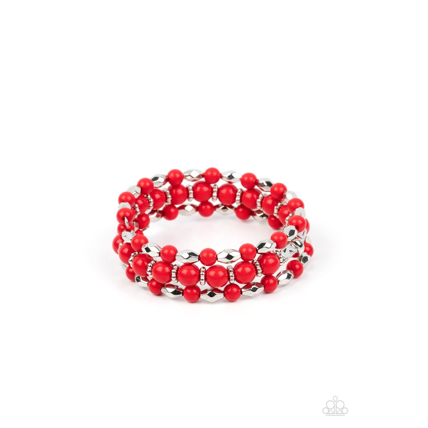 Colorfully Coiled - Red Coil Bracelet - Bling by Danielle Baker
