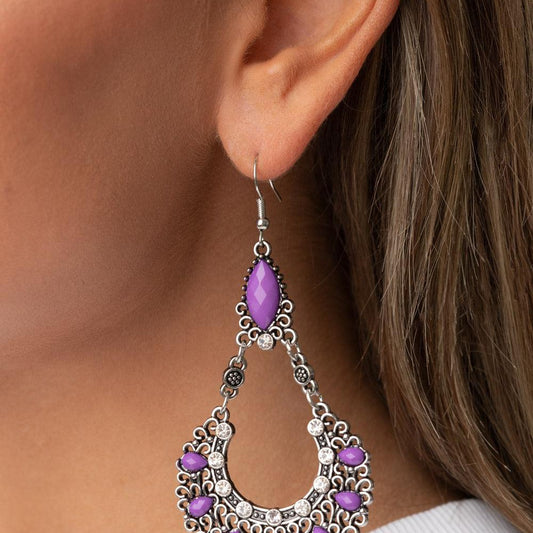 Fluent in Florals - Purple Earrings