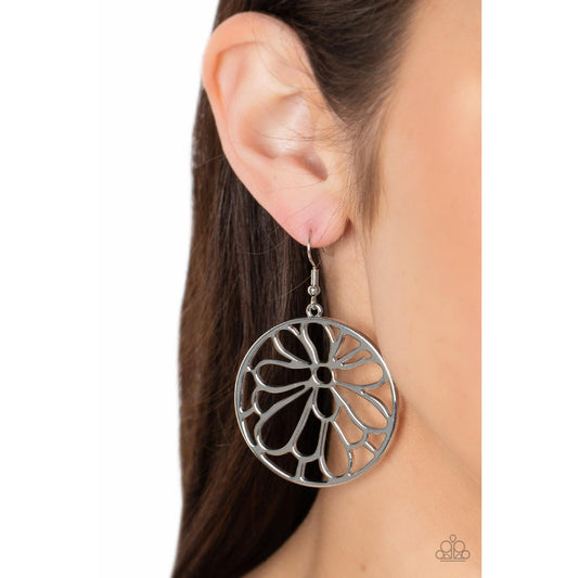 Glowing Glades - Silver Flower Earrings - A Large Selection Hand-Chains And Jewelry On rainbowartsreview,Women's Jewelry | Necklaces, Earrings, Bracelets