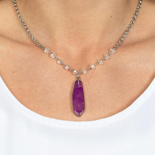 Magical Remedy - Purple Rock Stone Necklace- rainbowartsreview by Danielle Baker