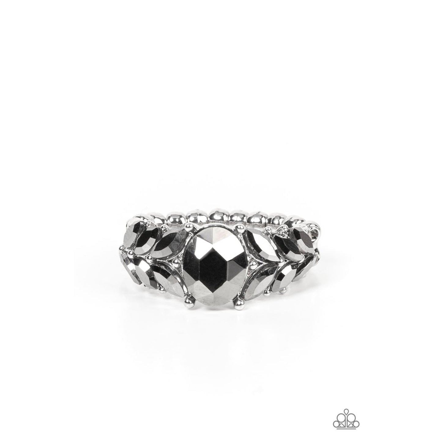 Smooth Smolder - Silver Hematite Ring - Bling by Danielle Baker