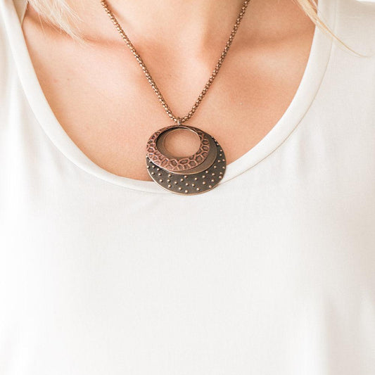 Texture Trio - Copper Necklace - A Large Selection Hand-Chains And Jewelry On rainbowartsreview,Women's Jewelry | Necklaces, Earrings, Bracelets