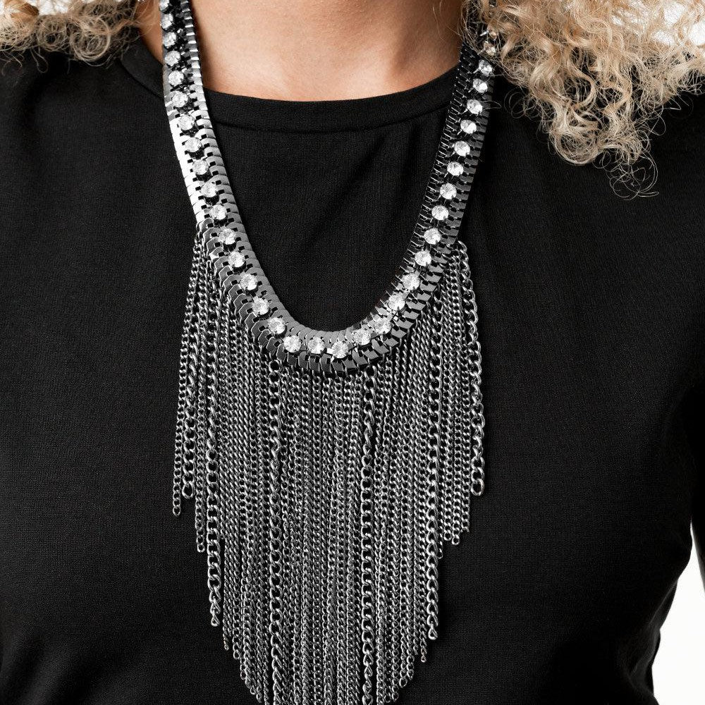 RETIRED VINTAGE- The Alex 2020- Paparazzi Exclusive Zi Collection Gunmetal Necklace - Bling By Danielle