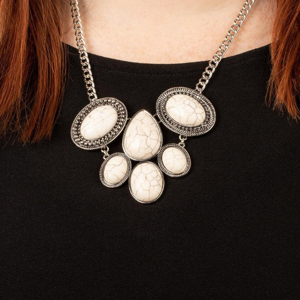 All-Natural Nostalgia - White Stone Necklace - Bling by Danielle Baker
