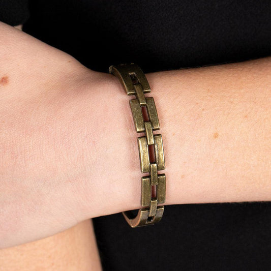 Closed Circuit Strategy - Brass Bracelet - Bling by Danielle Baker