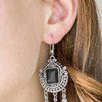 Open Pastures - Black Stone Earrings - Bling by Danielle Baker