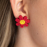 Sensational Seeds - Red Seed Bead Earrings - Bling by Danielle Baker