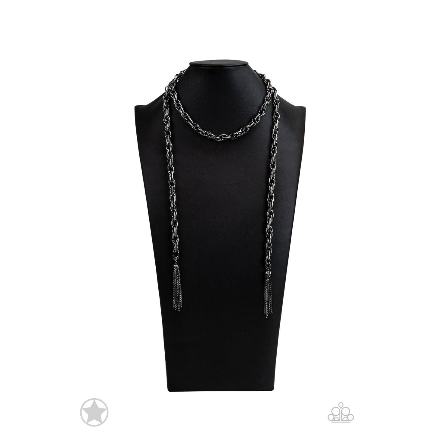 SCARFed for Attention - Black Blockbuster Necklace - A Large Selection Hand-Chains And Jewelry On rainbowartsreview,Women's Jewelry | Necklaces, Earrings, Bracelets