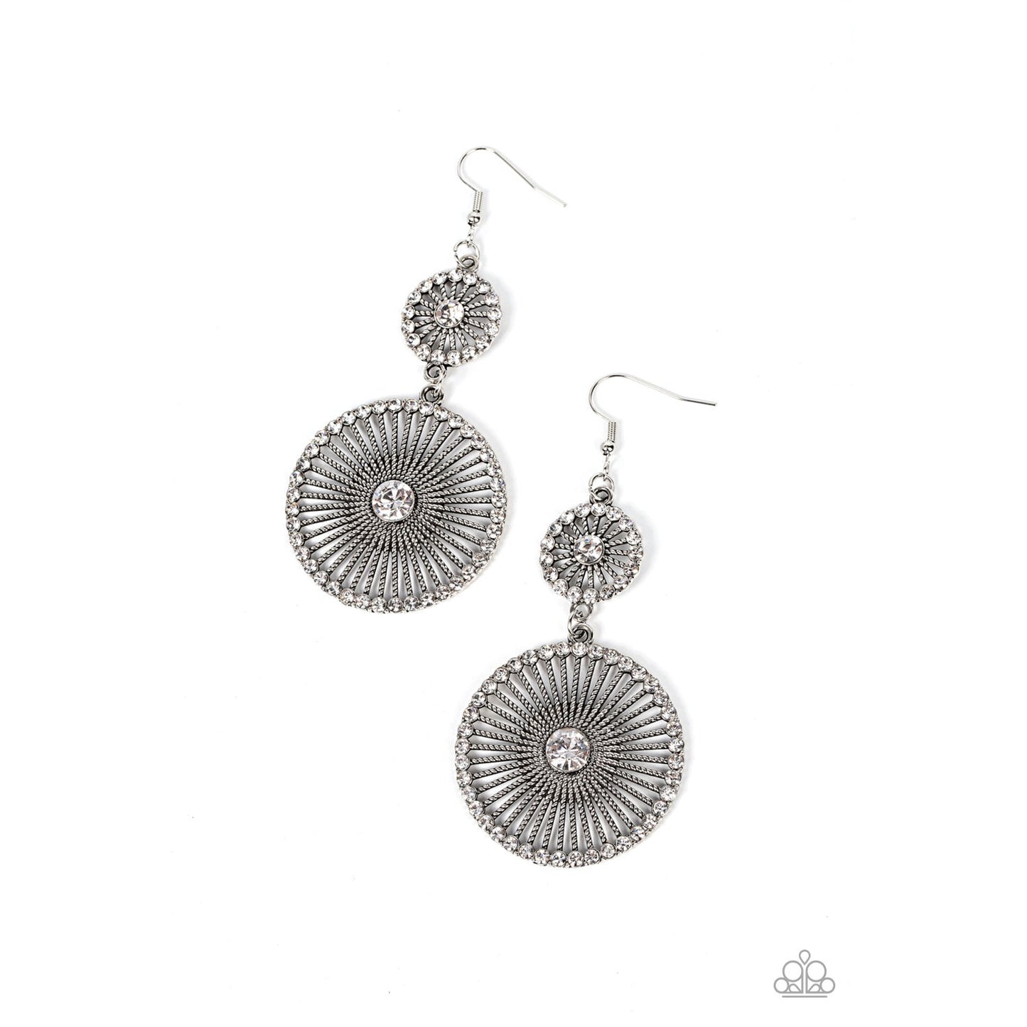 Bring Down the WHEELHOUSE - White Earrings - Bling by Danielle Baker