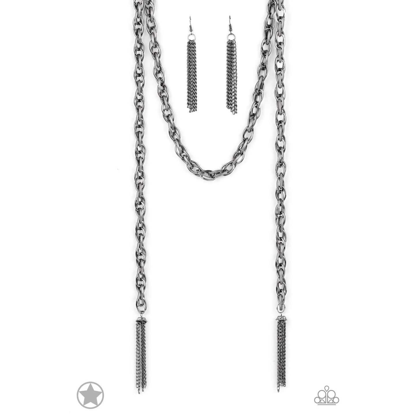 SCARFed for Attention - Black Blockbuster Necklace - A Large Selection Hand-Chains And Jewelry On rainbowartsreview,Women's Jewelry | Necklaces, Earrings, Bracelets