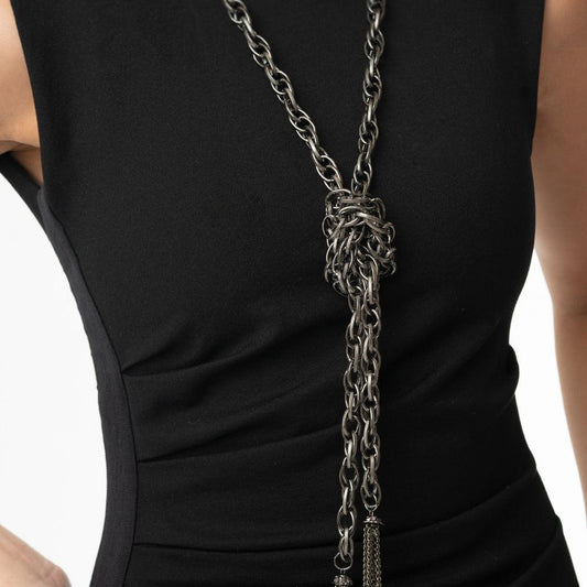 SCARFed for Attention - Black Blockbuster Necklace - A Large Selection Hand-Chains And Jewelry On rainbowartsreview,Women's Jewelry | Necklaces, Earrings, Bracelets