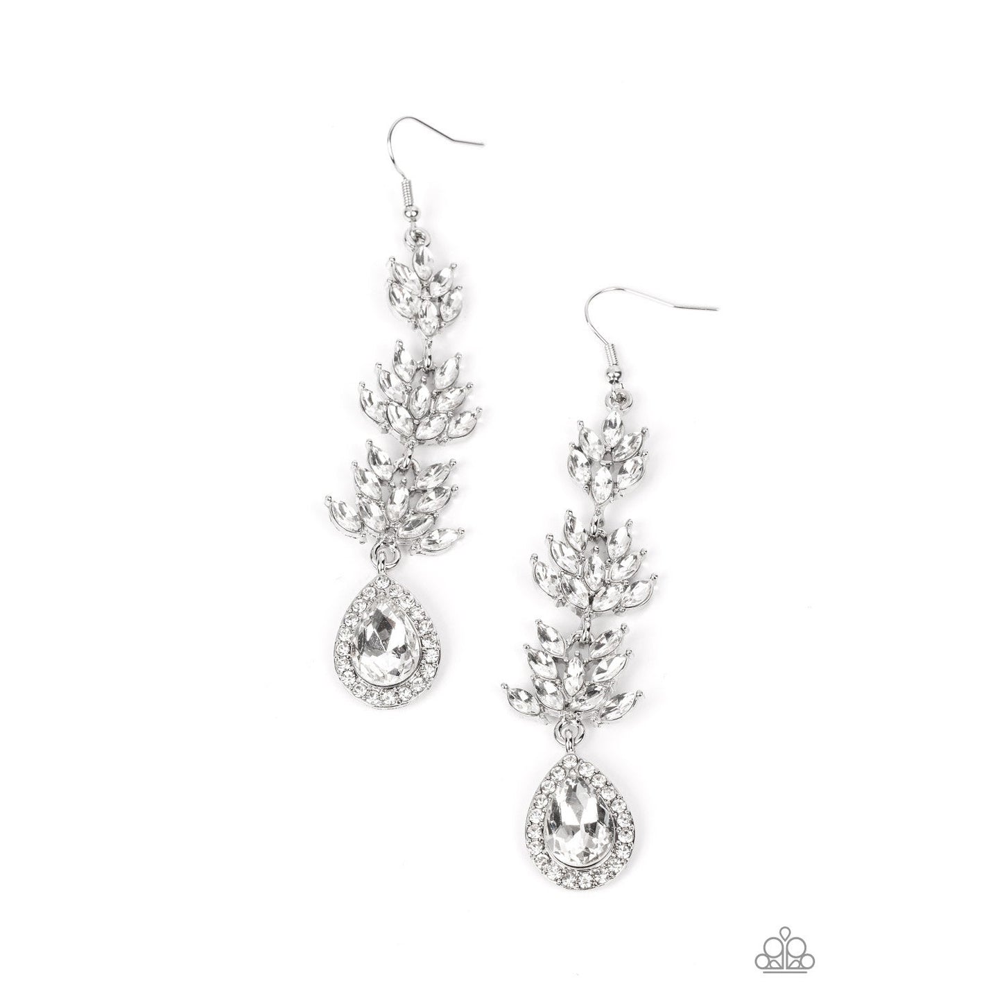 Water Lily Whimsy White Earrings - February 2023 Life of the Party