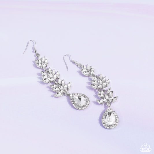 Water Lily Whimsy White Earrings - February 2023 Life of the Party