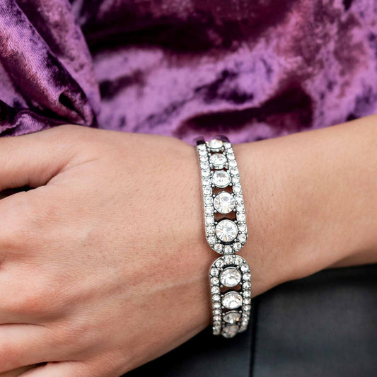 Spellbinding Splendor - White Rhinestone Bracelet- January 2023 Fashion Fix