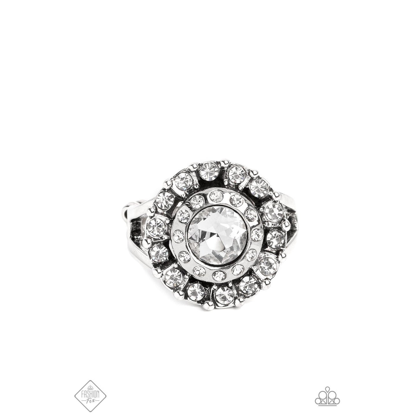 Twinkling Trance - White Rhinestone Ring- January 2023 Fashion Fix