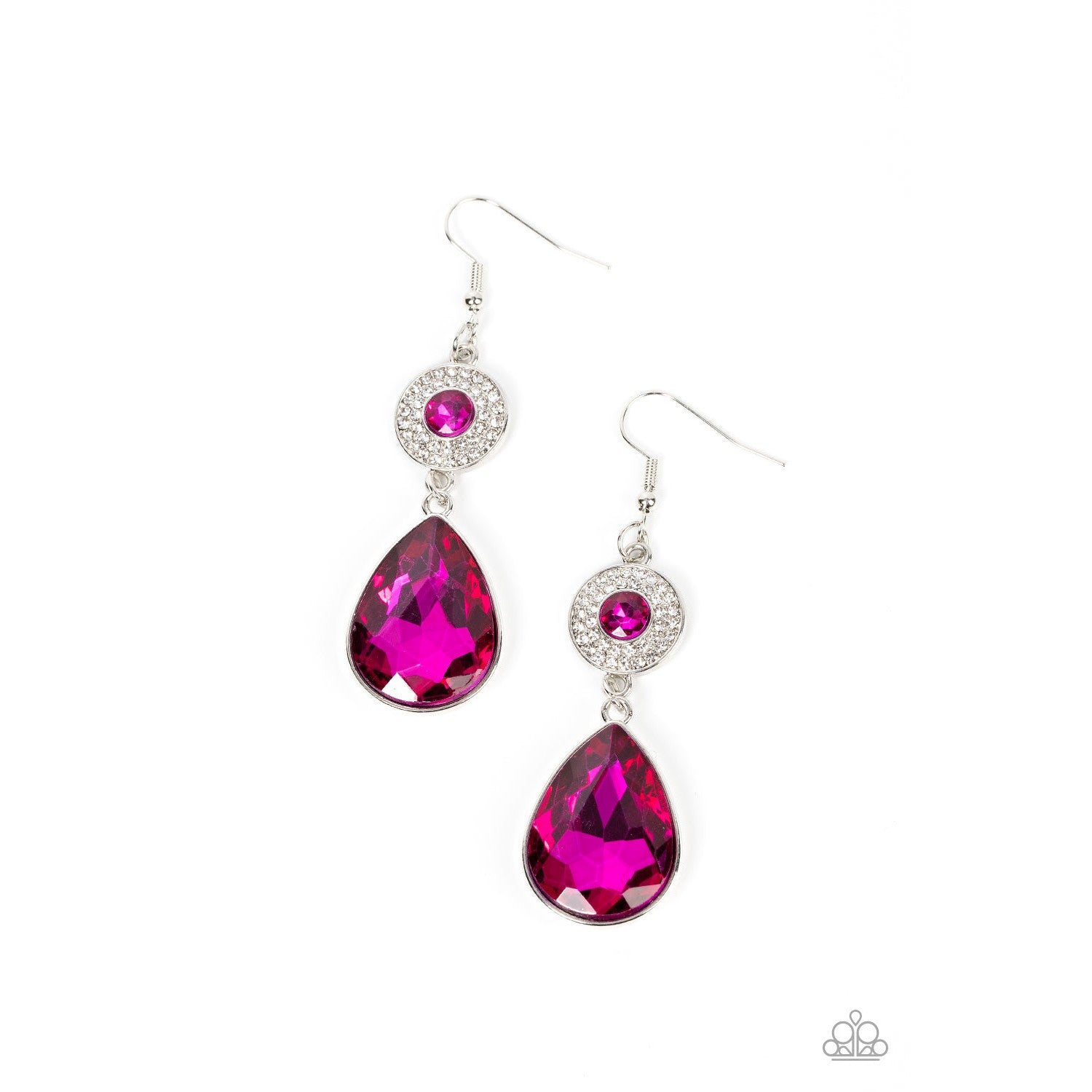 Collecting My Royalties - Pink Rhinestone Earrings - Bling by Danielle Baker