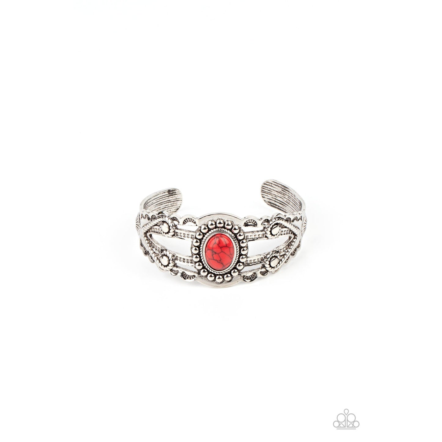 Sonoran Soul Searcher - Red Stone Cuff Bracelet - Bling by Danielle Baker