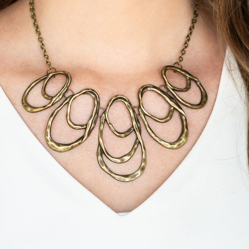 Terra Storm - Brass Hammered Necklace - rainbowartsreview