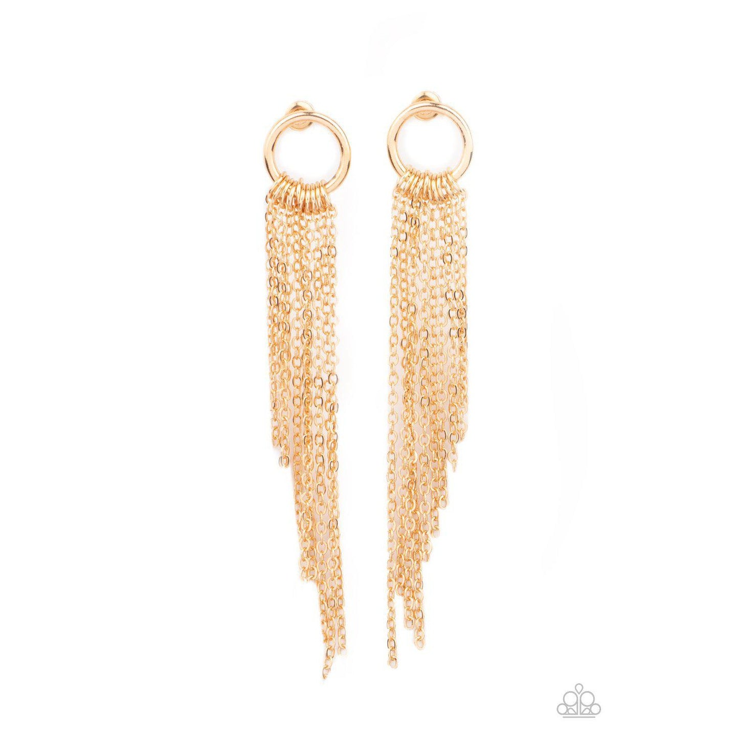 Divinely Dipping - Gold Chain Fringe Earrings  - A Large Selection Hand-Chains And Jewelry On rainbowartsreview,Women's Jewelry | Necklaces, Earrings, Bracelets