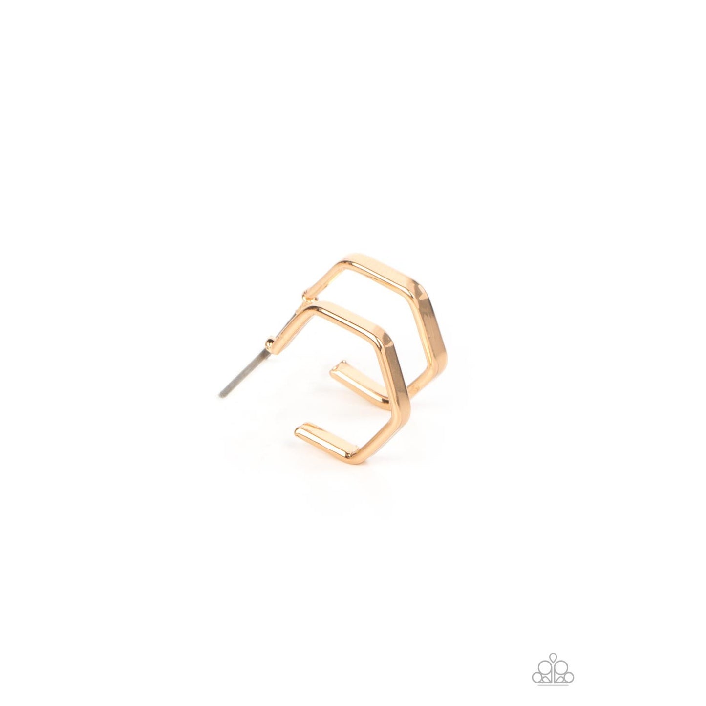 Haute Hexagons - Gold Hoop Earrings - Bling by Danielle Baker