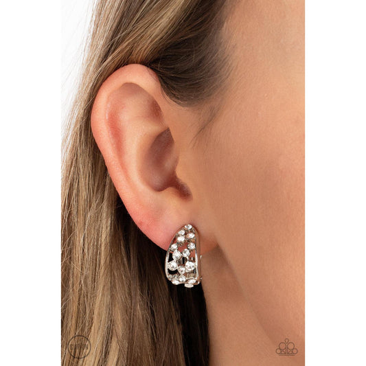 Extra Effervescent - White Clip Earrings - Bling by Danielle Baker