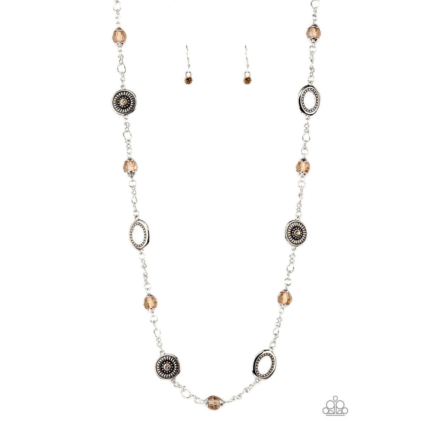 Glammed Up Goals - Brown Topaz Necklace - Bling by Danielle Baker