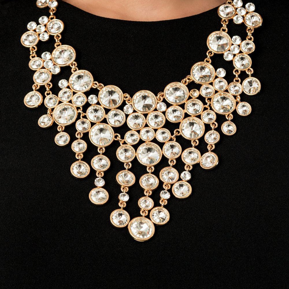 RETIRED VINTAGE- The Rosa 2020- Paparazzi Exclusive Zi Collection Gold Necklace - Bling By Danielle