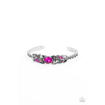 Vogue Vineyard - Pink Rhinestone Cuff Bracelet - Bling by Danielle Baker