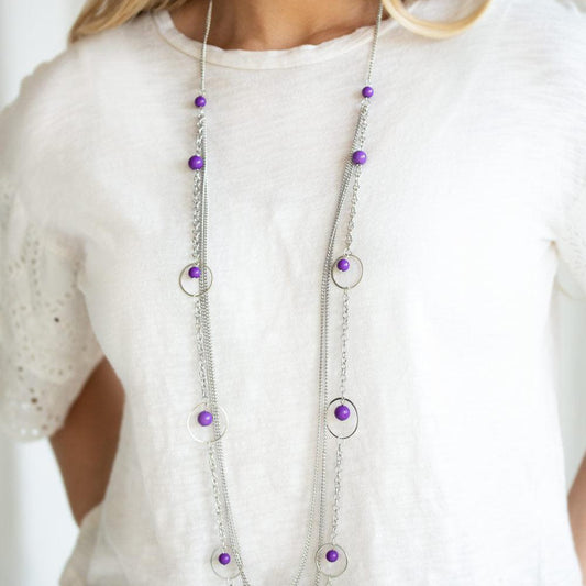 Collectively Carefree - Purple Necklace