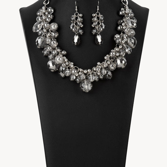 RETIRED VINTAGE- The Tommie 2021- Paparazzi Exclusive Zi Collection Silver Smoky Necklace - Bling By Danielle