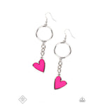 Don’t Miss a HEARTBEAT - Pink Heart - September 2022 Fashion Fix - Paparazzi Accessories Earrings