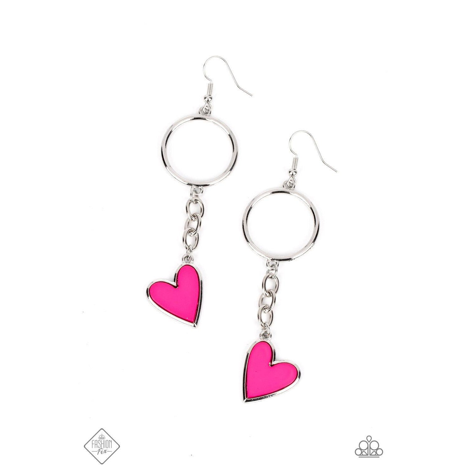 Don’t Miss a HEARTBEAT - Pink Heart - September 2022 Fashion Fix - Paparazzi Accessories Earrings