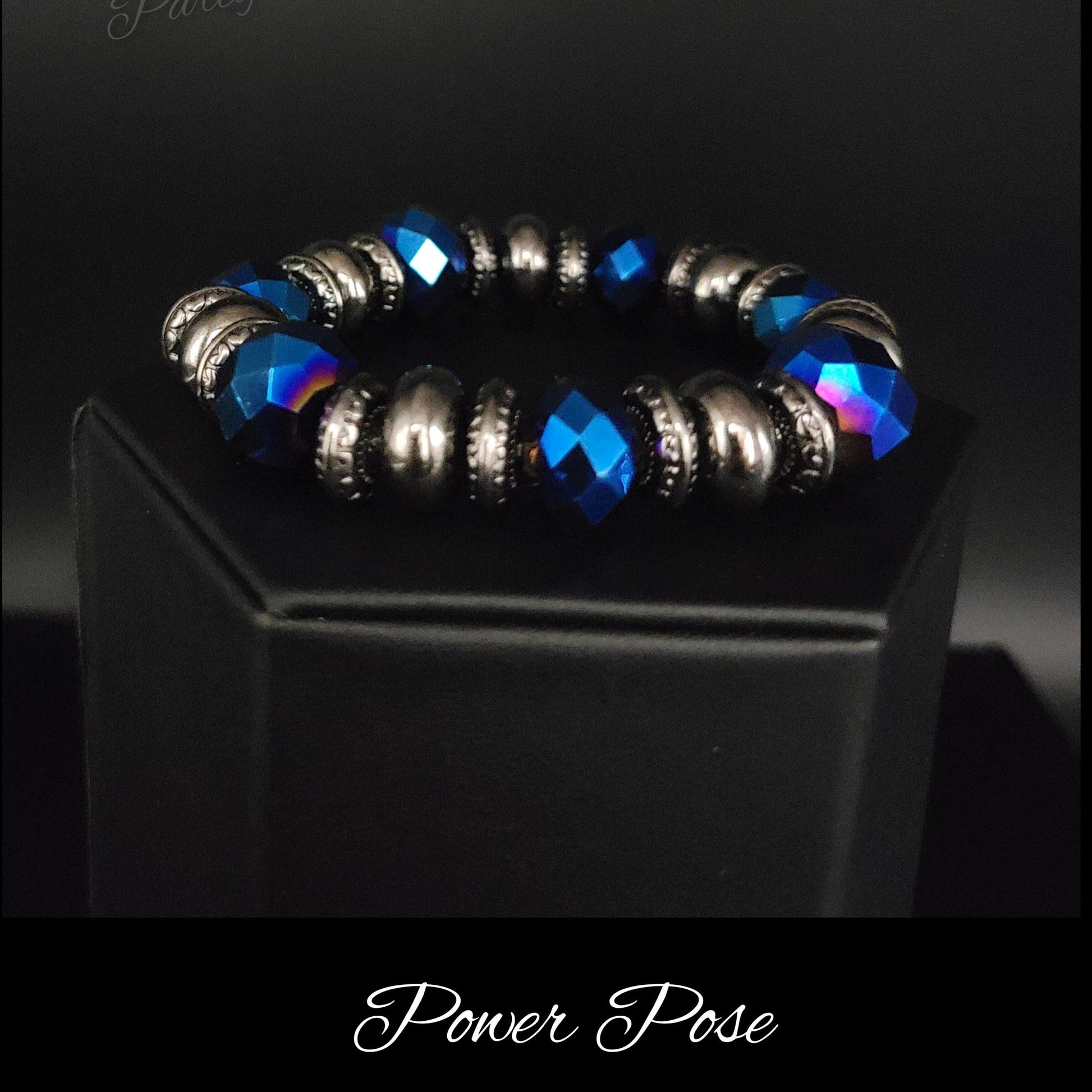 Power Pose Blue Bracelet - May 2022 LOTP - rainbowartsreview by Danielle Baker