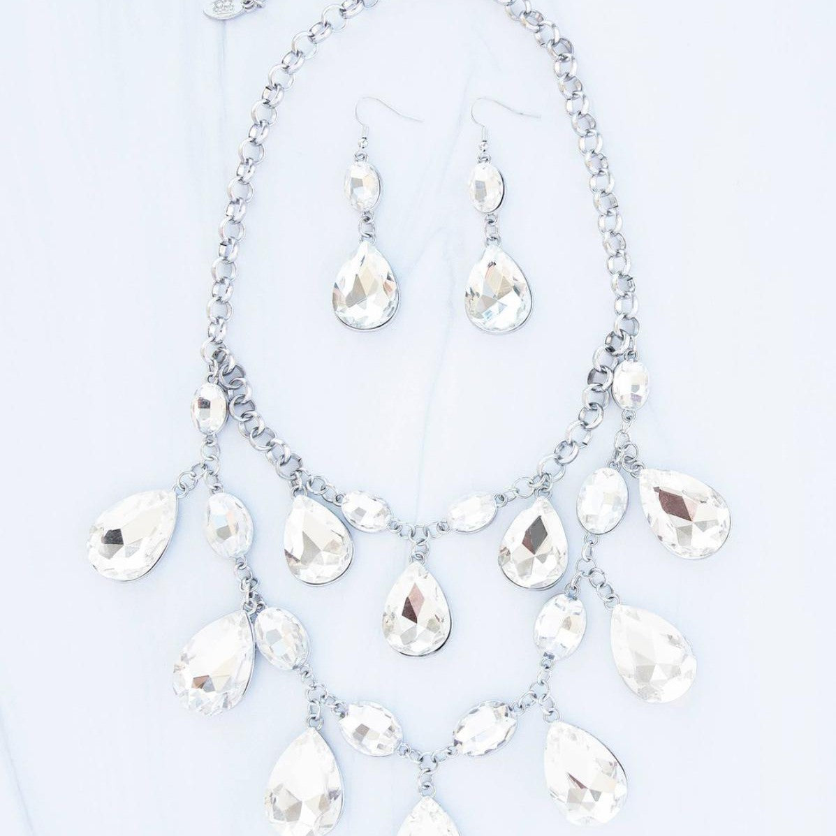 RETIRED VINTAGE- The Sarah 2020- Paparazzi Exclusive Zi Collection Silver & Rhinestone Necklace - Bling By Danielle