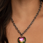  Flirtatiously Flashy - Multi Heart Necklace - Black Diamond Exclusive 