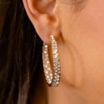 GLITZY By Association Gold - NEW Blockbuster Rhinestone Hoop Earrings - rainbowartsreview