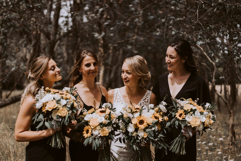 The Wild Flower_Sunflower Bridesmaids Bouquets