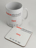 Ceramic Mug & Coaster printed for staff at Data Driven Logistics