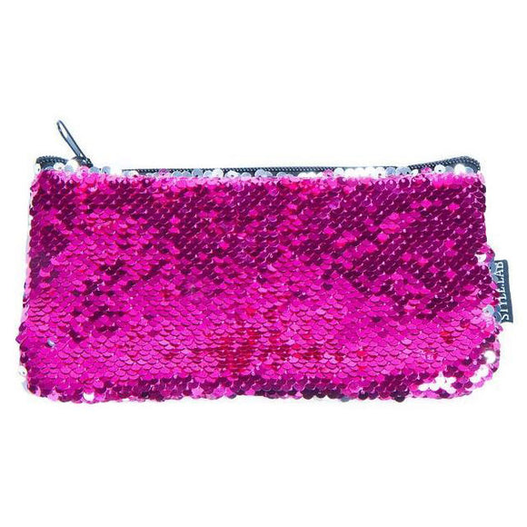 Magic Sequin Mini Pencil Pouch- Pink/Silver